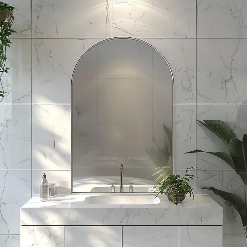 Вържено огледало за баня