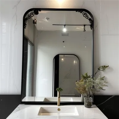 Матово черно огледало за баня